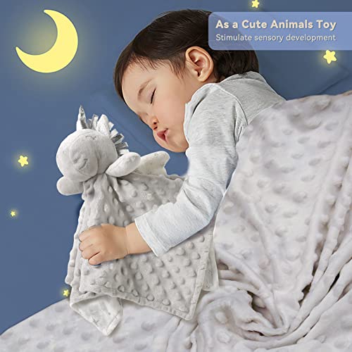 Truwelby [2-Pack 56" Toddlers Bed Bumpers Foam Safety Bed Rail Water-Resistant, Non-Slip And Washable Bed Bumpers For Toddlers & Kids + 16Inch Soft Baby Security Blanket Sweet Loveys For Babies #TOP6