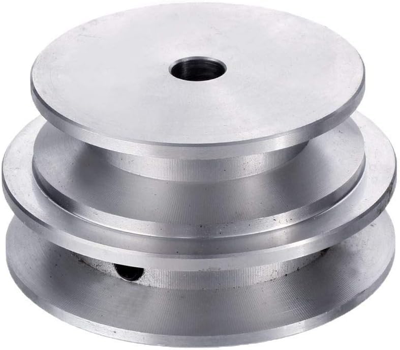 Bloque de polea de grúa, rueda de polea de cuerda, rueda de polea con ranura, 1 pieza de aleación de aluminio con doble ranura, rueda de polea de 50 mm, polea de orificio fijo de 8-20 mm for eje de mo