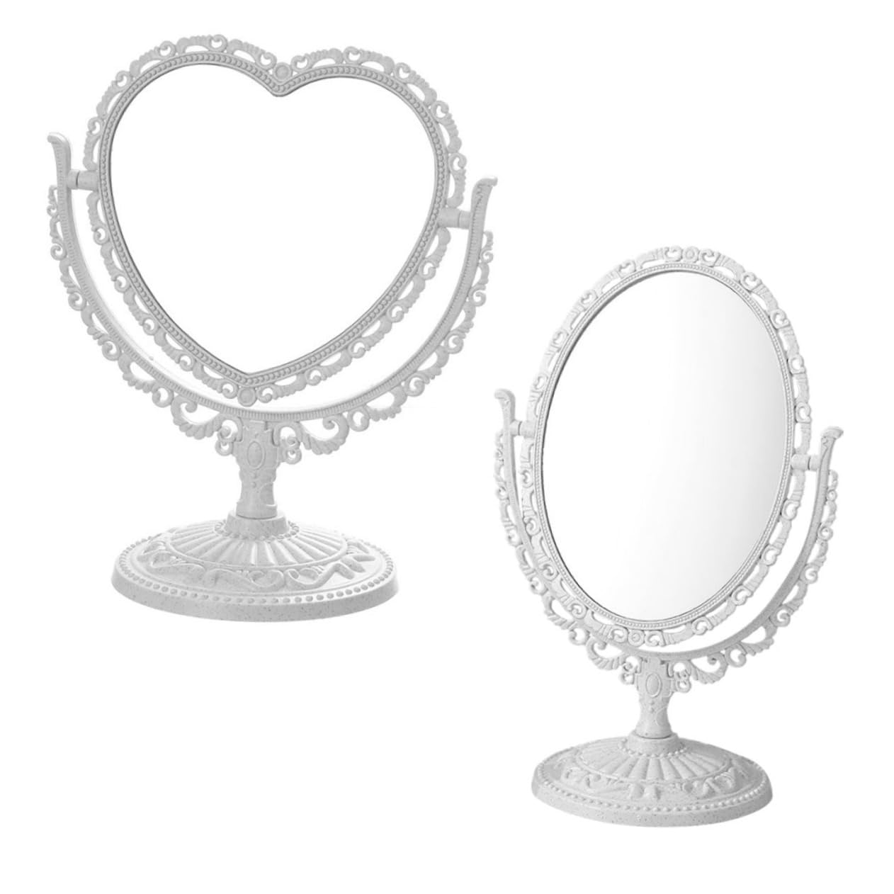 Miroir de maquillage réversible rotatif fini les erreurs de teint sur table et coiffeuse