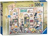Ravensburger Crazy Cats Vintage No. 7 - Puzzle de Punto uno, Color Morado, 500 Piezas