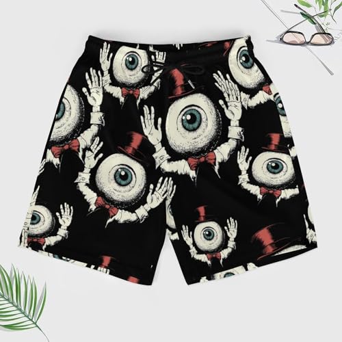 Evil Eye Gentleman Beach Shorts for Men Swim Trunks Quick Dry Swim Shorts with Compression Liner Pocket3