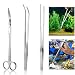 UEETEK 3 Pcs Stainless Steel Aquarium Fish Tank Kit,Aquatic Plant Tweezer Scissors Tools Set,Fish Starter Kits for Pruning Cleaning Water Plant Grass Etc,Average Length 26CM