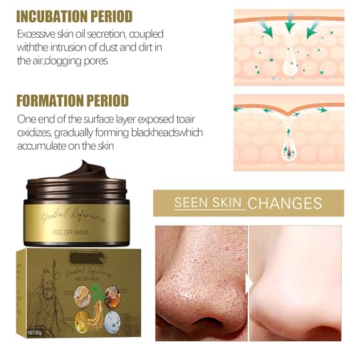 Rcscbc Herbal Refining Peel-Off Facial Mask,Pull-Off Blackhead Removal Mask Cream thumb #8