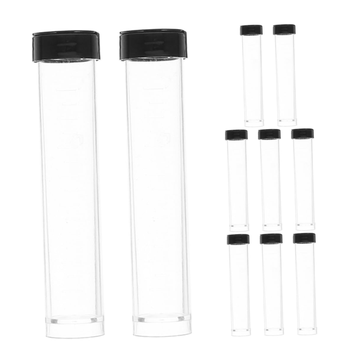 10Pcs Clear Plastic Vials with Lids Empty Graduated Sample Tubes for Testing and Lab Use Compact Storage for Science Experiments and Small Items