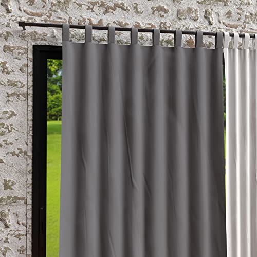 Soleil d'ocre, Bohème Rideaux Pattes, Microfibre lavé, Gris, 140x250 cm