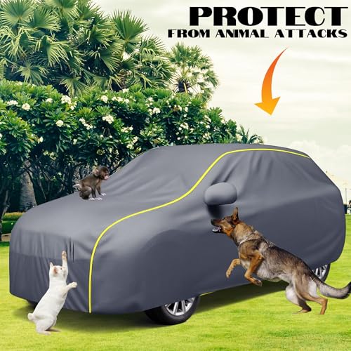 Image of Car Cover for Maruti Ertiga All Model & Years (2012-2024) 100% Waterproof with Mirror Pockets, Triple Stitched Bottom Elastic Dustproof Full Body Protection Heat & UV Resistant- Grey