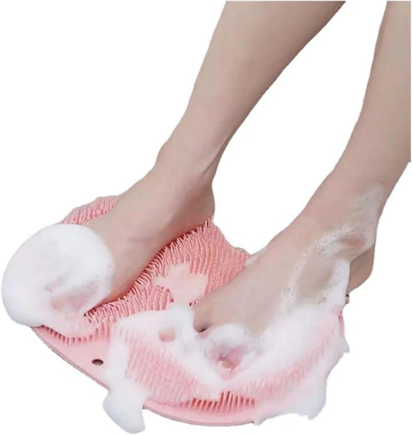 多機能レイジーバックスクラブマッサージバスブラシフットスクラブマット吸盤付き(Grey)