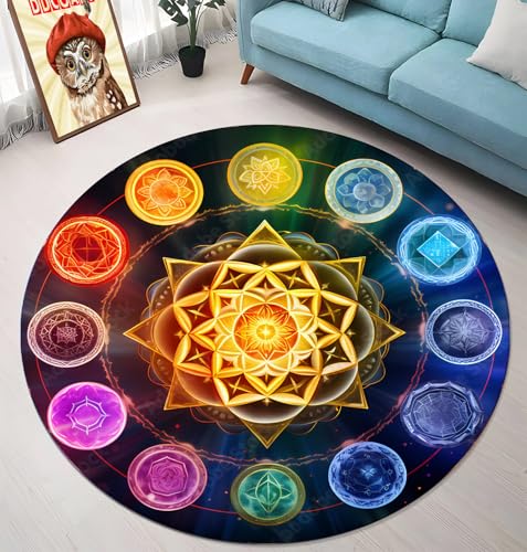 Tapete redondo Chakra para meditación 5' miniatura 2