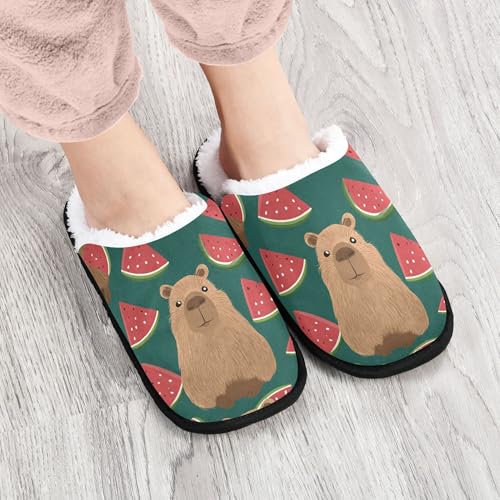 Men Women Winter Funny Fruit Capybara Family Bedroom House Slipper Non-Slip Warm Resistant Slippers4