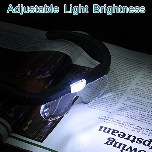 Headband Magnifier, Rechargeable Magnifying Glasses With Light Hands Free Interchangeable Magnification Lenses 1.5X 2.5X 3.5X 5X For Jewelry, Crafts, Cross Stitch #TOP1
