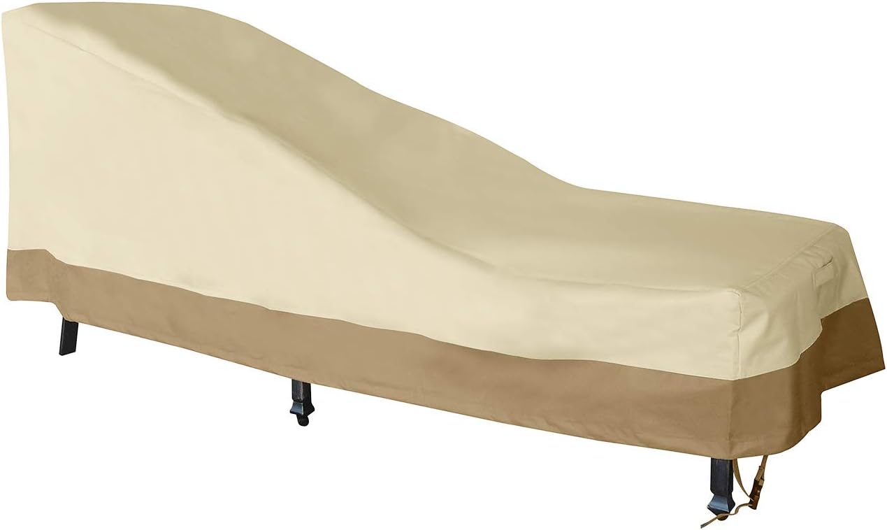 Patio Chaise Lounger Cover, Heavy Duty Waterproof 600D Oxford Fabric Outdoor Furniture Lounge Chair Cover for All Weather Protection, Large Size W29.5''x D78''x H32''/14''