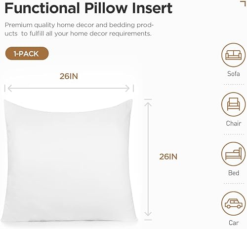 Miniatura 5 de Acanva - Relleno para almohada, hipoalergénico, suave, color blanco.