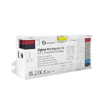 GLEDOPTO ZigBee 3.0 LED Strip Light Controller Pro Max 5 في 1 RGBCCT RGBW RGB CCT Dimmer لون أحادي اللون أبيض مزيج الضوء PWM Dimming 20A تطبيق الصمامات القابلة للتوصيل التحكم الصوتي ZigBee Hub يتطلب