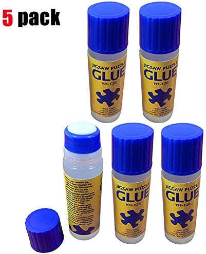 120ML Jigsaw Puzzle Glue Bottle with Spreader Built into Cap,Strong Viscous Liquid Glue for 2000pcs Paper Puzzle,5 Pack