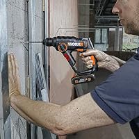 WORX WX390.9 Bohrhammer SDS-plus 20V – Kraftvolle Bohrmaschine mit pneumatischem Hammerwerk & Zweithandgriff - ideal zum Schrauben, Bohren & Hämmern – 1,2J Schlagenergie – Ohne Akku & Ladegerät – Ansicht 2
