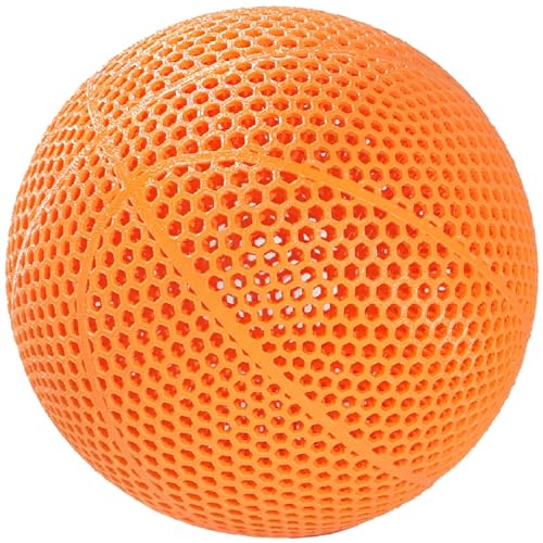Eternalyme 3D Printed Airless Basketball Size 7 Official No Pump Needed Ultra-Quiet Honeycomb Design High Bounce Ball for Indoor Outdoor Gym Training & Backyard Play (Orange Size 7)
