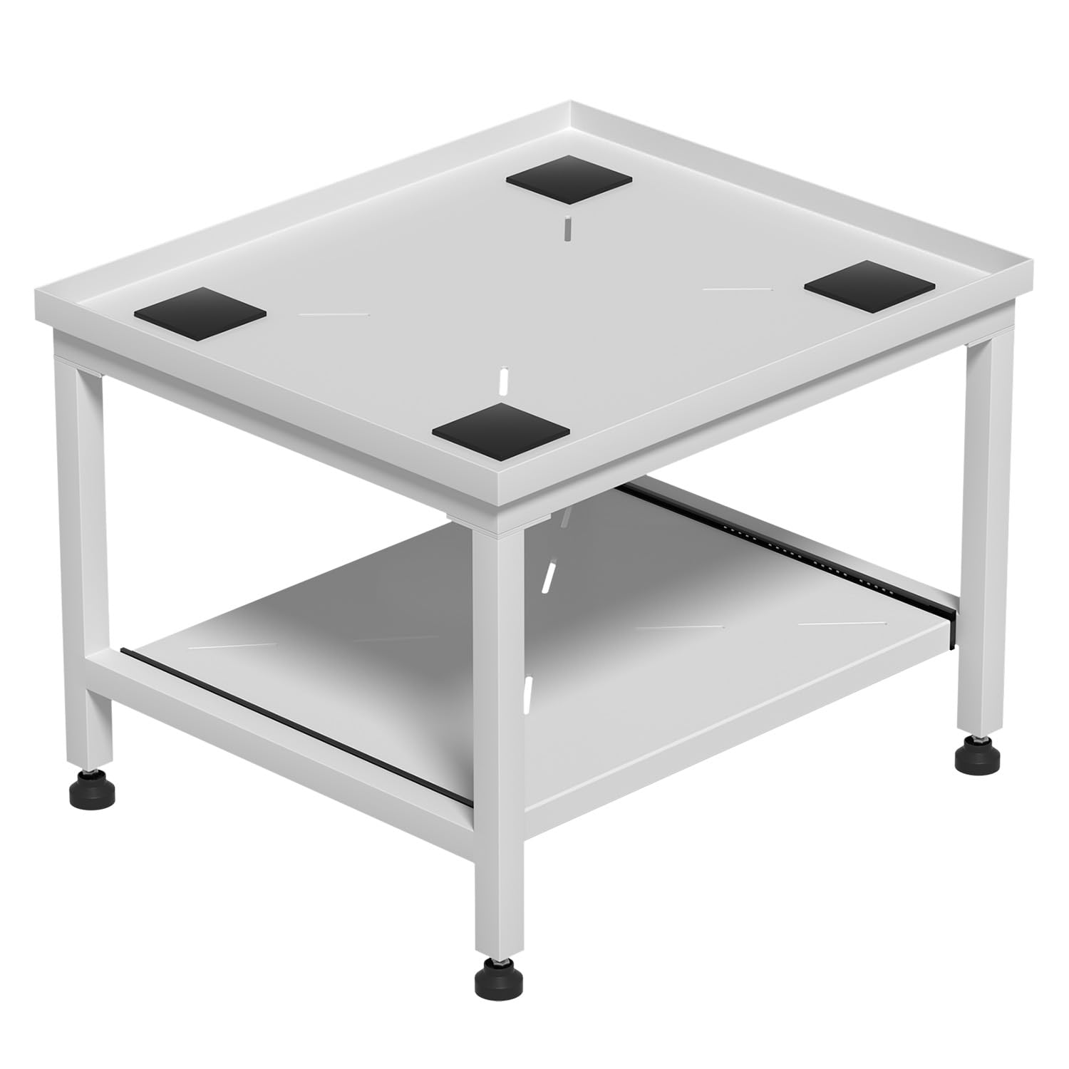 Herrselsam Soporte para lavadora con cajón, 45,5 cm de altura, capacidad de carga de 200 kg, soporte con patas ajustables y almohadillas antivibraciones, pedestal para secadora, frigorífico, lavadora