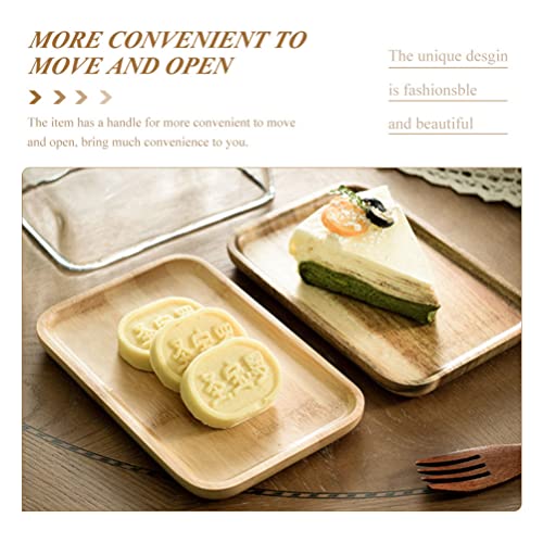 Butter Dish With Glass Lid- 18X12X10Cm Clear Butter Tray For Refrigerator& Counter For Butter, Block Of Cream Cheese& Serving Dish (Wood Tray) #TOP1