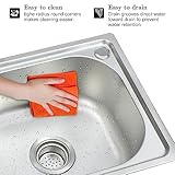 Trintion Kitchen Sink 42x37x18.5CM Single Bowl Sink Inset Steel Stainless Hand Drainer with Drain Fittings and Overflow for Utility Rooms Kitchens Bars Pubs - Image 4