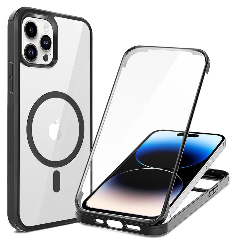 Xylota 2 Pezzi Cover Magnetica per iPhone 15 6.1 Pollici, Leopardato Aesthetic Disegni Trasparente Custodia Compatibile con MagSafe, Silicone TPU Antiurto Bumper Protettiva Case per iPhone 15