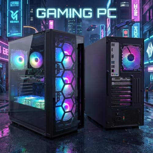 STGAubron Gaming PC Desktop,Core I7,RTX 3050 6G,16G RAM,512G SSD - 2