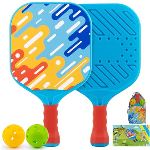 Kids Pickleball Paddles Set of 2 – Lightweight, Durable,...
