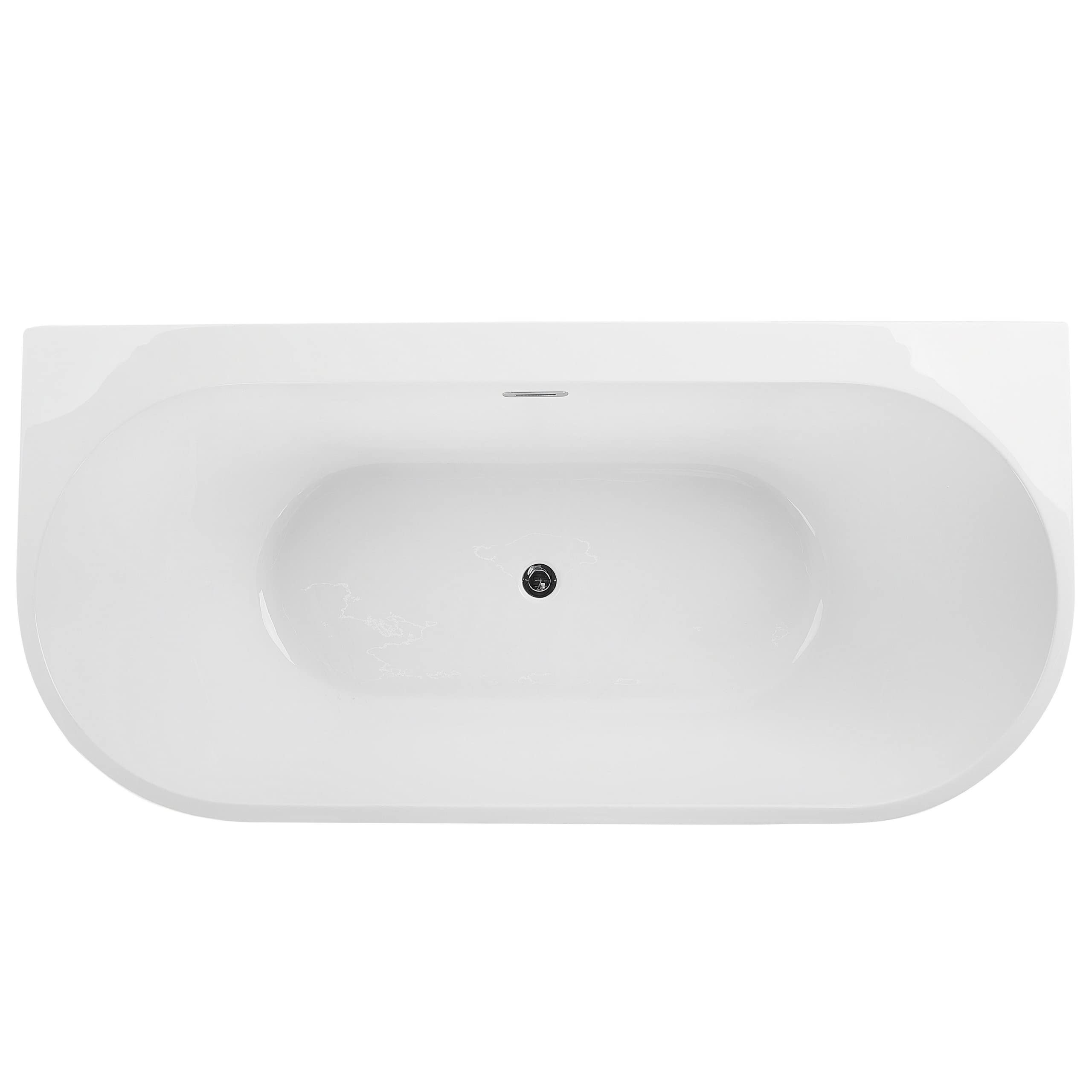 Bañera acrílico sanitario negro ovalado individual 170 x 80 cm diseño moderno Harvey