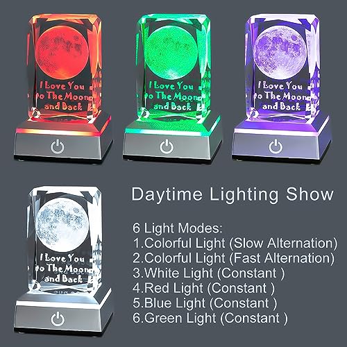 hochance 3D Moon Crystal Multicolor Nightlight,I Love You Decolamp,Perfect Mothers Day Gifts for Mom Mother My Girlfriend Wife Her,Unique Valentines Anniversary Birthday Presents Ideas - Image 4