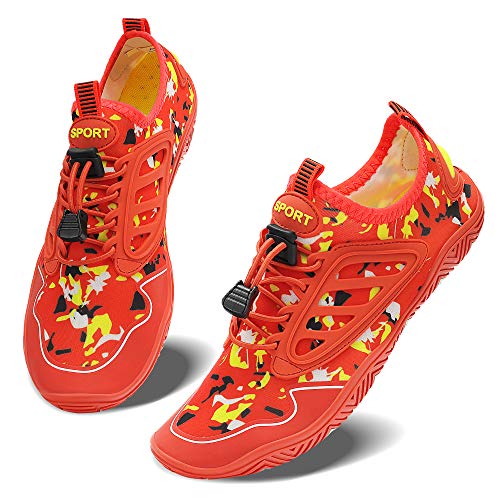 Water Shoes for Womens Mens Barefoot Quick-Dry Aqua Socks for Beach Swim Surf Yoga Exercise New Translucent Color Soles