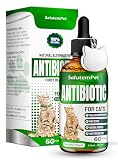 Cat Antibiotic in Drops – Natural Antibiotics for Cats with Chicken Flavor Help with UTI, Cough, Allergies – Safe for Pets and Breeds – 2-oz Bottle with a Pendant Included