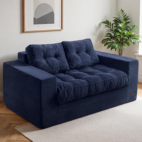 Image of MAXYOYO Loveseat Sofa Couch, Upholstered Bean Bag Chair Cloud Seat