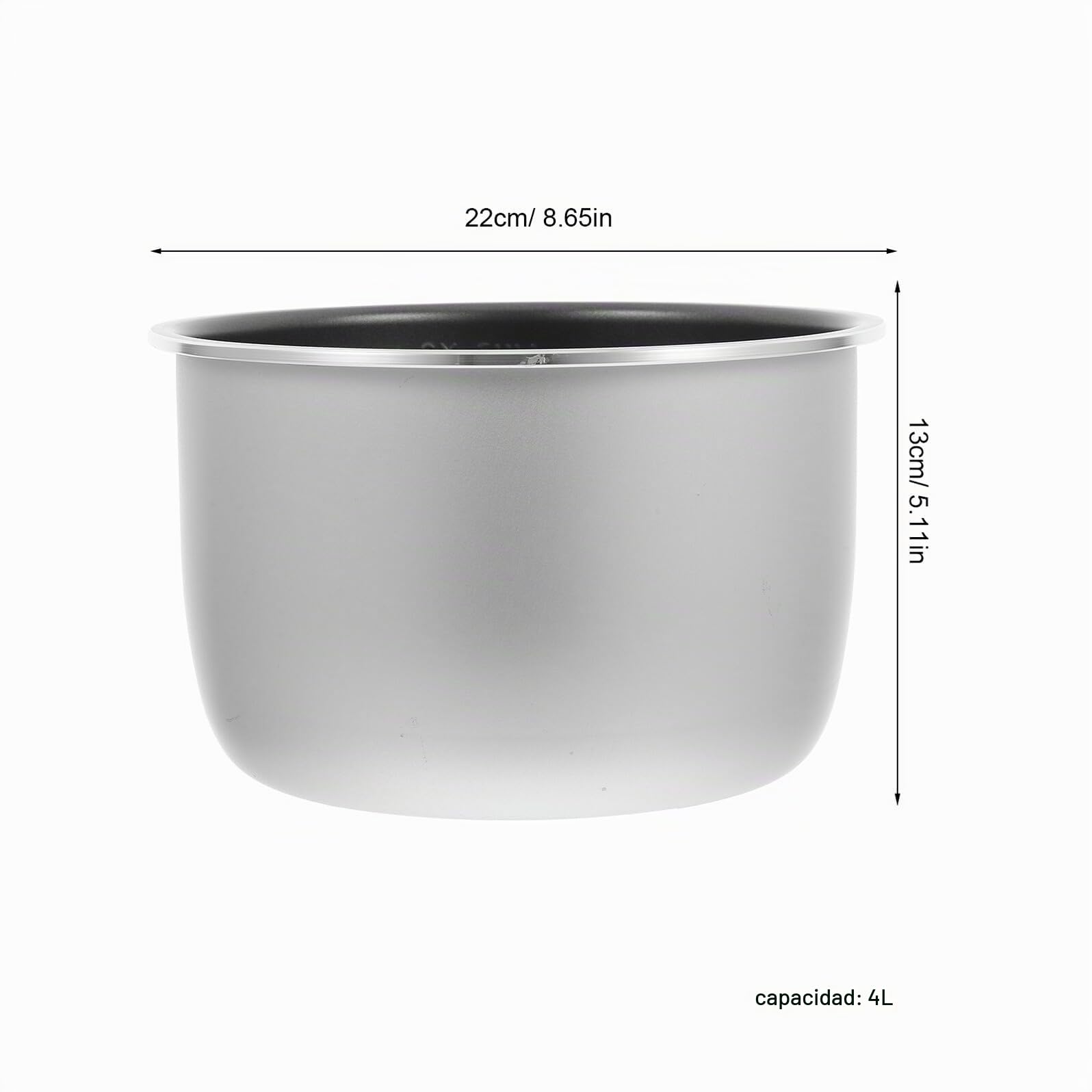 PRETYZOOM Olla Interior para Olla Eléctrica 4l de Aleación de Aluminio Antiaherrumbre Revestimiento Antiadherente Rápida Cocción para Cocina y Repuesto de Presión