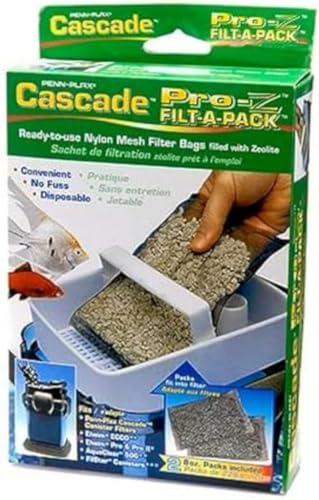 Image of Penn-Plax Cascade Pro-Z Filt-A, Zeolite Aquarium Canister Filter Media Bags - Pre-Bagged Nylon Mesh Replacement for Cascade Systems, Freshwater & Saltwater Tanks - 8 Ounce, 2 Count (Pack of 12)
