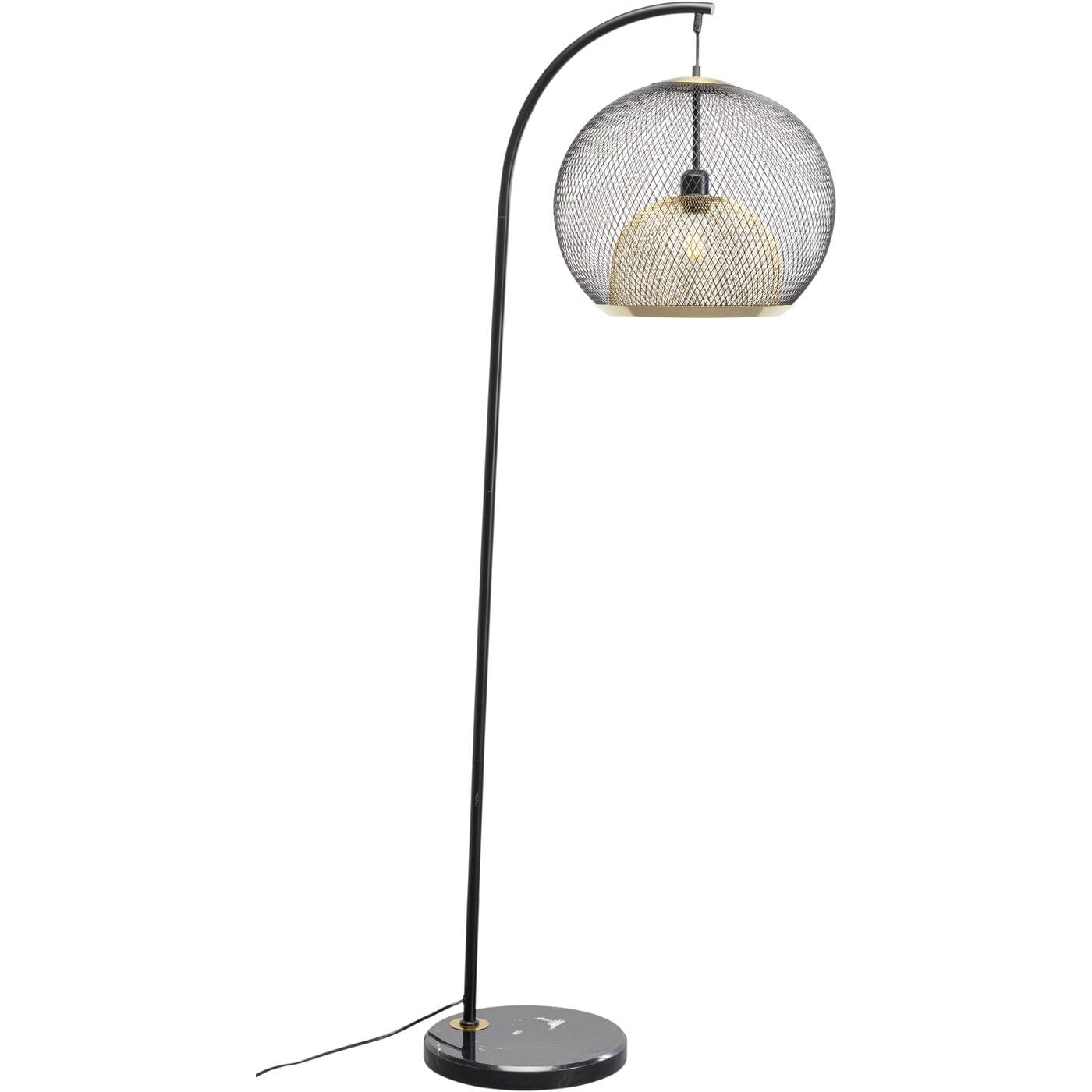 Lámpara de pie Kare Design Grato en color negro de acero y base de mármol