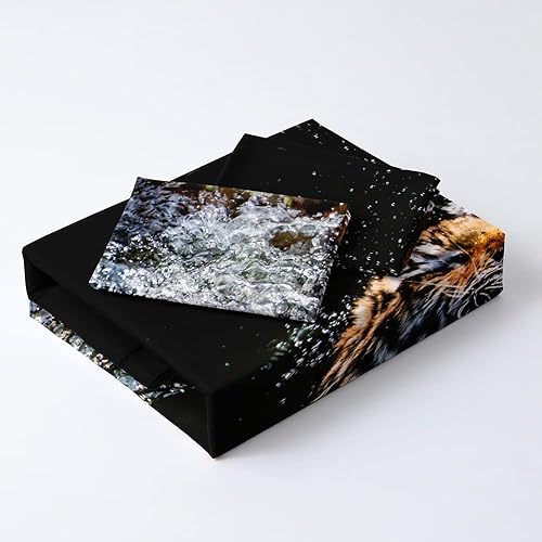 Miniatura 9 de Juego de funda de edredón con estampado de leopardo negro y guepardo, con fundas de almohada, tamaño King, juego de cama con estampado de leopardo,