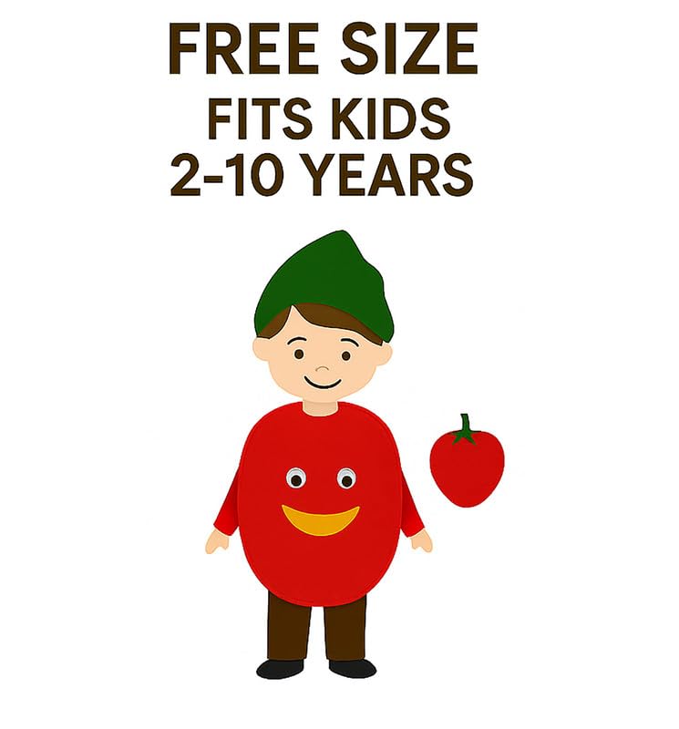 Image of FancyDressWale Fruit & Vegetable Fancy Dress Costume for Kids | Free Size 2-10 Years | School Fancy Dress, Stage Shows, Theme Parties