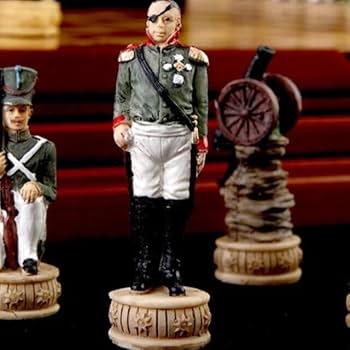 ナポレオン戦争　フランス軍vsロシア軍　祖国戦争　高級チェスセット Napoleonic Wars Chess Set French vs Russian Army War Theme