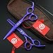 Purple Dragon Professional Japan 440C Hair Salon Cutting Shear and Barber Thinning Scissor Hairdressing Shear Set with Bag