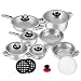 Produktbild RL 16 TLG. Edelstahl Topfset Töpfe Kochtöpfe Kochtopf Topf Set Pfannen Kochgeschirr (Metaldeckel)