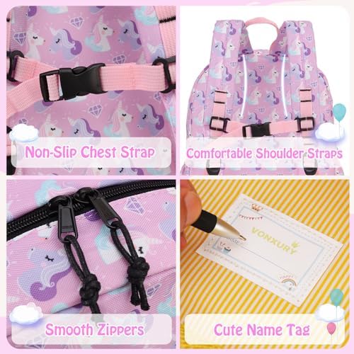 Backpack for Boys and Girls, Lightweight Kids Backpack Preschool Toddler Kindergarten Bookbag with Front Chest Buckle VONXURY