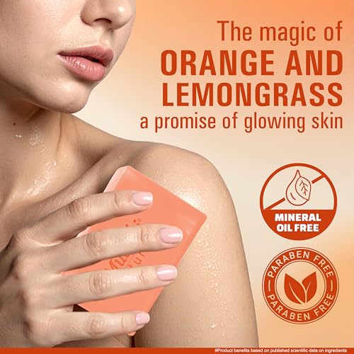 Image of Multani Natural Orange Lemongrass Soap - 125 gm (Pack Of 3) | Helps In Reducing Acne & Oil Control | Helps Revive Dull Skin & Refreshes Skin | Paraben Free | Clinically Tested | For All Skin Types | Soap Bar For Men & Women