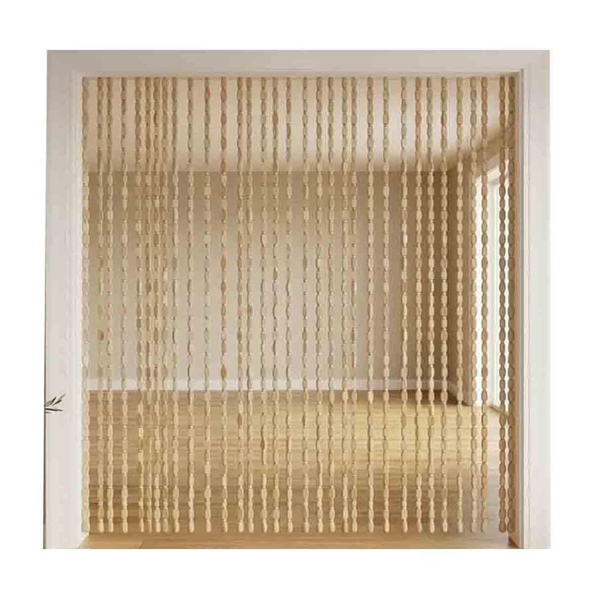 Wood and Bamboo Beaded Curtain for Doorway Room Divider