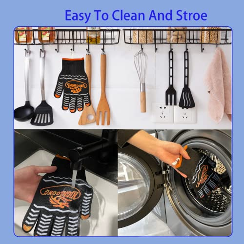 Image of BBQ Gloves, Oven Gloves Original 2 Pack1472℉ Extreme Heat Resistant, Grilling Gloves Silicone Non-Slip Oven Mitts, Kitchen Gloves for BBQ, Grilling, Cooking, Baking