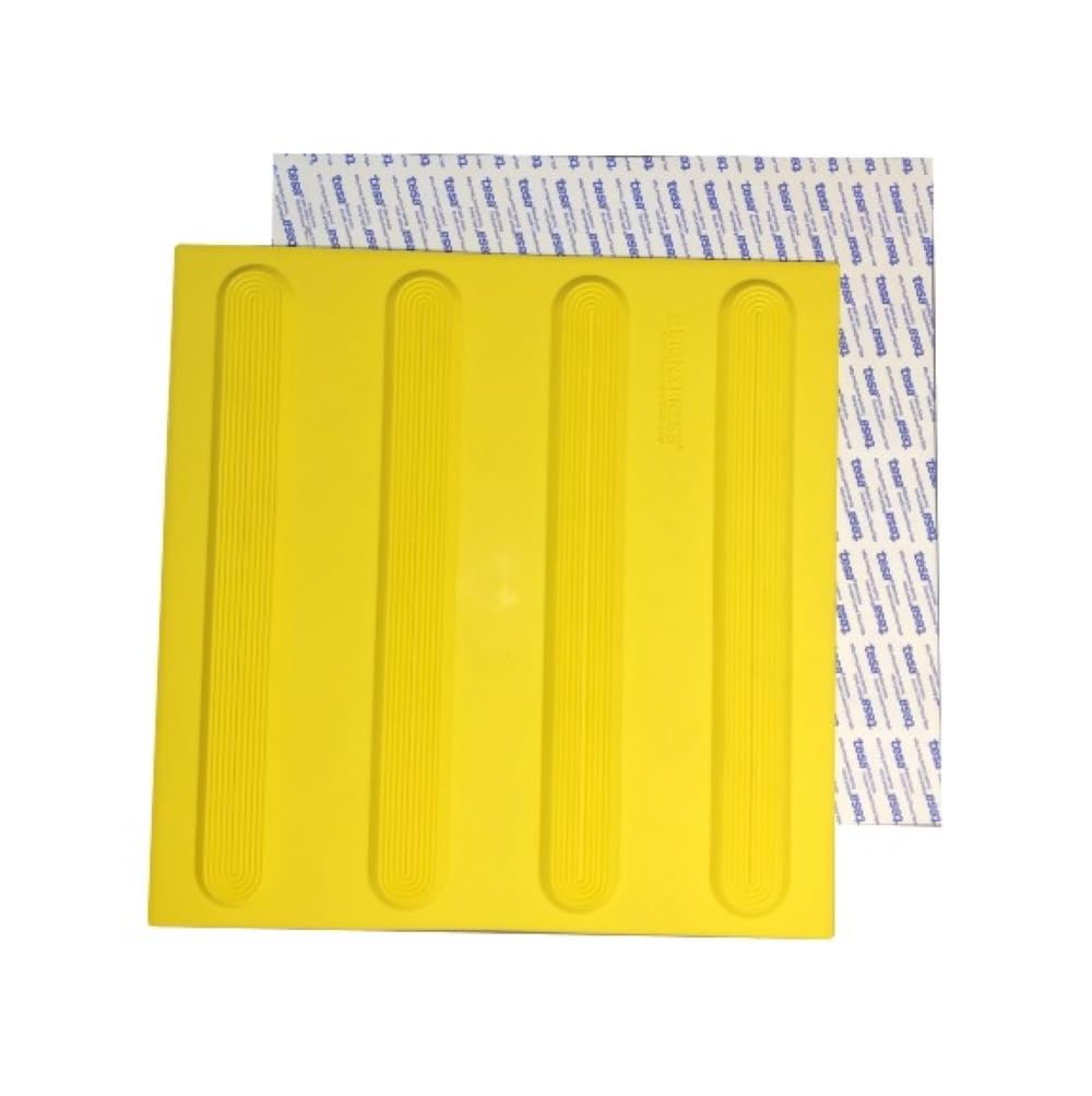 - PU Tactile Tiles Yellow | For Blind People Self Adhesive, Anti Skid, Direction, PU Tactile, 300 x 300 mm Waterproof, Tiles for Floor Pack of 8 Pieces