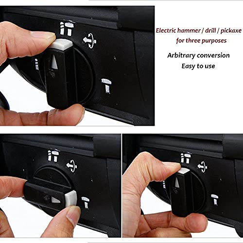 DUSIQ 2021 Upgrade 3-in-1-Bohrhammer mit 2 Li-Ionen-Akku 5,0 Ah Sicherheitskupplung SDS-Schnellspannfutter bürstenloser… – Bild 5