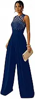 Macacão Feminino Longo Elegante Alfaiataria para Festa Casamento Convidada Plus Size Brilho-Macacao Social Preto Malha Bordô Azul Aniversário Natal