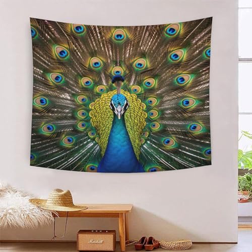 Tapisserie murale décoration tissu paon 3D de qualité pour salon et chambre moderne