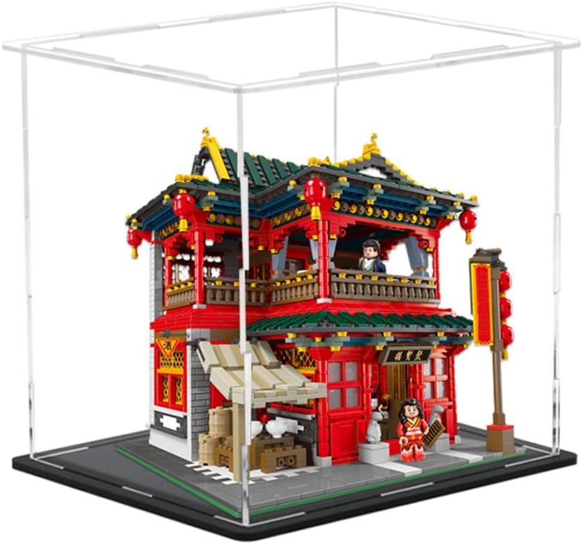 NIYANETAIL DIY Acrylic Display Case for Collectibles Dustproof Self-Assembly Showcase Box for Action Figures, Miniatures Transparent Countertop Cube with Protective Film (6x6x6 inch; 15x15x15cm)