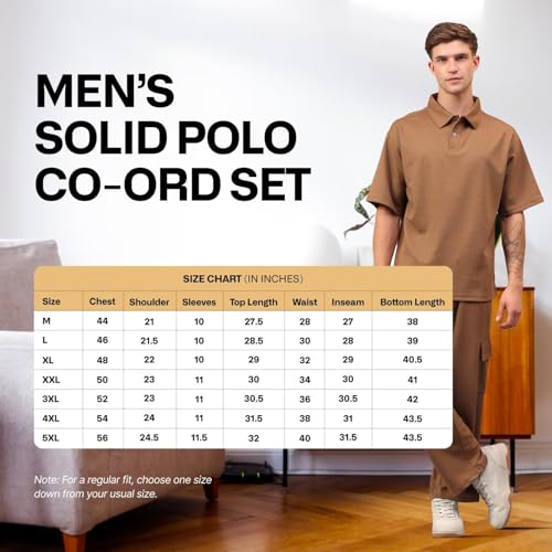 Image of YHA Solid Oversize Polo Neck Stylish Summer Tracksuit Half Sleeves Cord Set With Full Pant For Gents Lightweight Breathable Polycotton Fabric Co-ord Set For Men