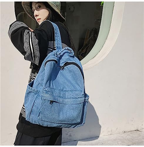 MaxxCloud Vintage Denim Laptop Backpack Casual Canvas Daypack Handbag Purse Lightweight Rucksack Shoulder Bag3